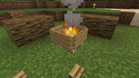 Use signs to make a fire pit. : Minecraft