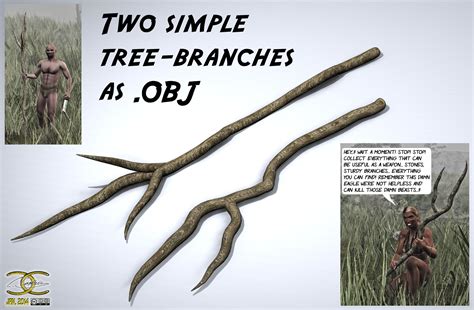 Two simple Tree-Branches as .OBJ by ancestorsrelic on DeviantArt