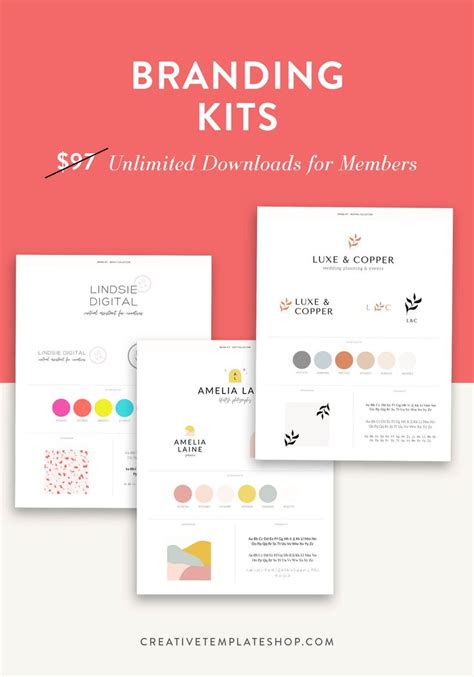 Branding Kit | Bright Collection — The Creative Template Shop | Branding kit, Logo presentation ...