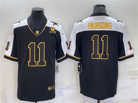 Nike Cowboys 11 Micah Parsons Black Gold Thanksgiving Limited Jersey