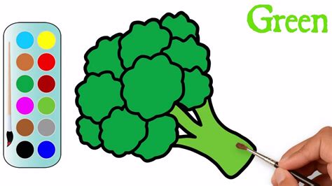 Drawing and Coloring a Broccoli | Easy way to Draw a Broccoli | MHP Learning School - YouTube