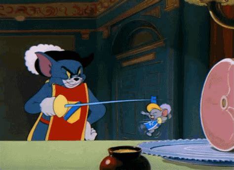 Tom And Jerry Cartoon GIF - Tom And Jerry Cartoon Fencing - Discover & Share GIFs