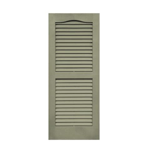 Severe Weather 14.5" x 35" Sage Green Louvered Vinyl Exterior Shutters in the Exterior Shutters ...