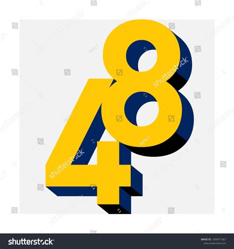 Number Illustration Isolated Logo_four Eight Stock Vector (Royalty Free) 1369417367