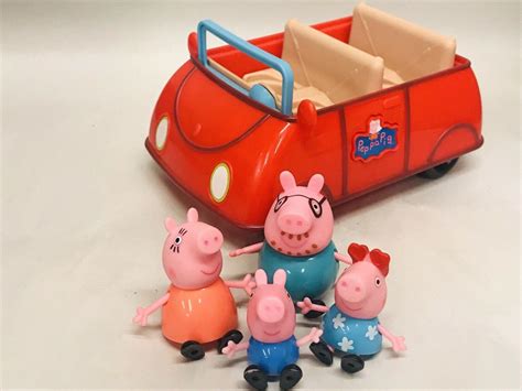 PEPPA PIG'S RED CAR WITH ALL 4 PEPPA PIG FIGURES SOUNDS TALKS WORKS! | #1990172132