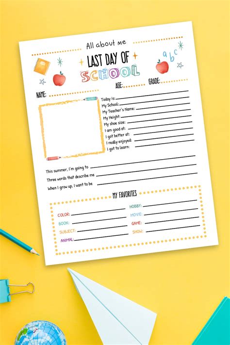 Back to School Kids Printable Questionnaire First Day of - Etsy