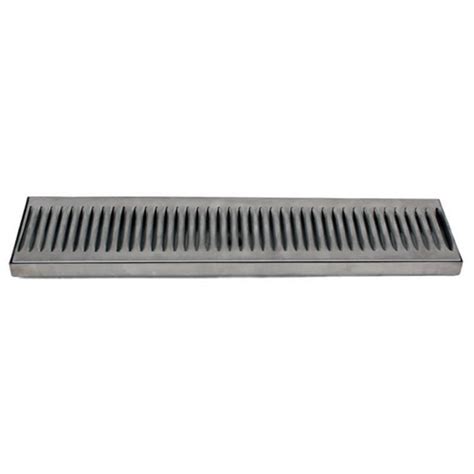 16"x5" Surface Mounted Draft Beer Drip Tray - Stainless Steel - With Drain