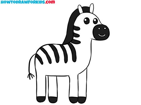 How to Draw a Zebra Easy - Easy Drawing Tutorial For Kids