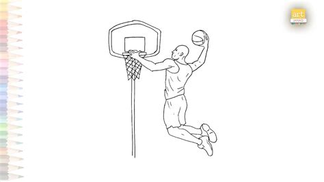 Basketball Player Dunking Drawing