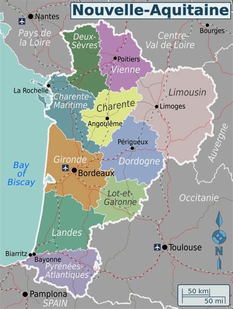 Région de France : Carte de la Nouvelle-Aquitaine