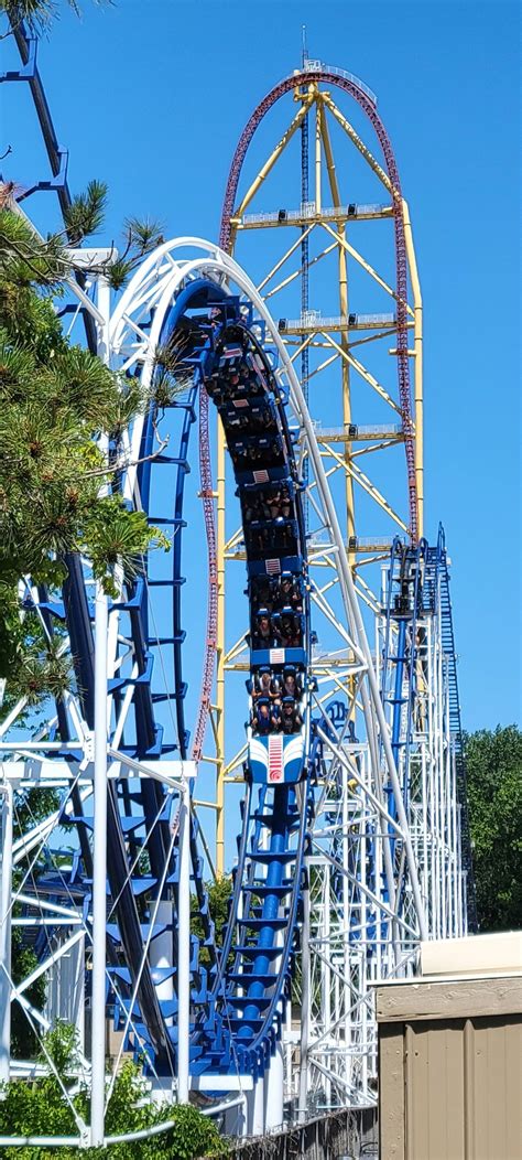 Loved this view of [Corkscrew, Cedar Point] from the Matterhorn queue ...