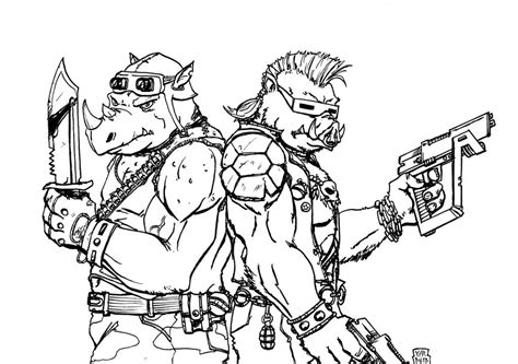 Rocksteady Tmnt 2015 Coloring Pages Coloring Pages