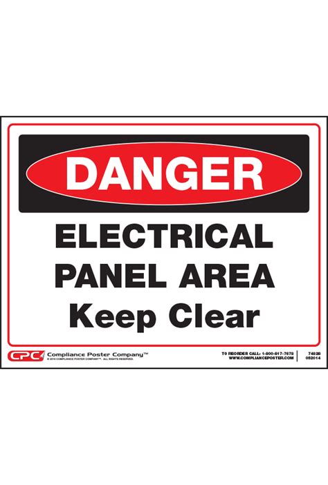 Danger Electrical Panel Area Sign | Electrical Panel Danger Sign ...