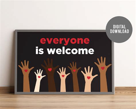 Everyone is Welcome Poster: Classroom Poster, Classroom Decor, Kindness ...