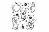 Magic Potion Coloring Page SVG Cut  By Creative Fabrica Crafts sketch template