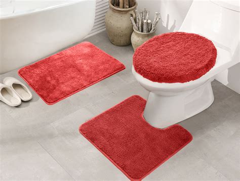 Royalty 3-Piece Bath Rug Set in Red - Walmart.com - Walmart.com