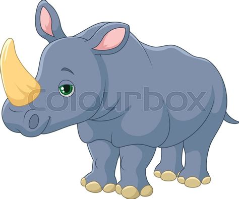 Vector illustration of Cute Rhino ... | Stock vector | Colourbox