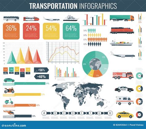 Transportation Infographics Set. Individual and Public Transport with ...