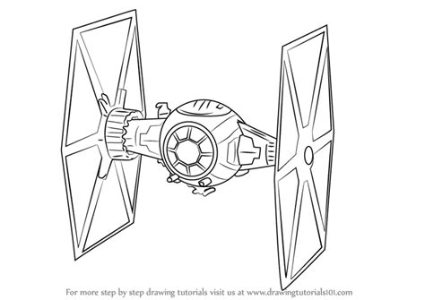 How To Draw Tie Fighter From Star Wars - Star Wars Line Drawing | Star ...