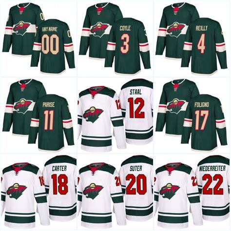 2019 2017 18 New Style Minnesota Wild Jerseys Women/Men 3 Charlie Coyle ...