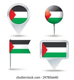 Map Pins Flag Gaza Strip Vector Stock Vector (Royalty Free) 297856640 ...