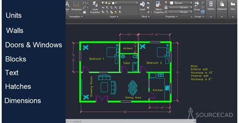 Making a simple floor plan in AutoCAD - FantasticEng