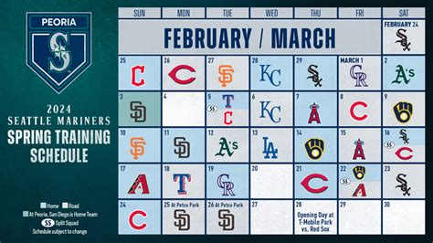 Mariners Spring Training 2024 Schedule - Fred Pamela