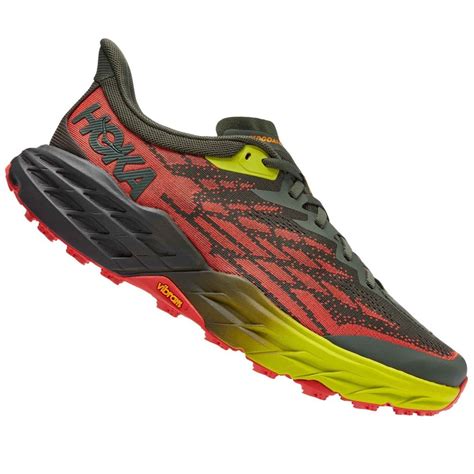 Hoka Speedgoat 5 Wide Mens Trail Running Shoes (Thyme/Fiesta) at ...