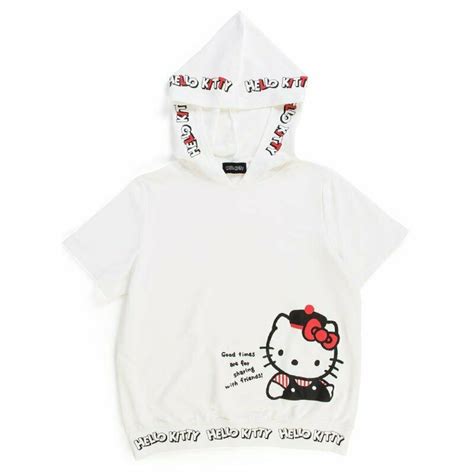 Hello Kitty Sanrio [New] Hoodie Clothes 80s Monotone Happy 45th Anniv Japan F/S
