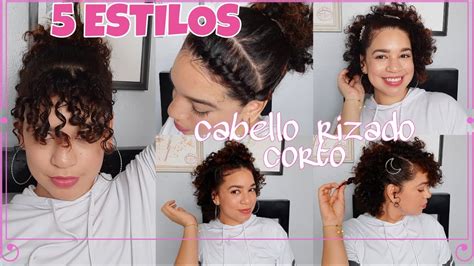 5 ESTILOS DE PEINADO PARA CABELLO RIZADO CORTO / FÁCILES Y RÁPIDOS - YouTube