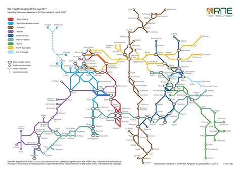 Rail Freight Corridors network map - Low carbon freight