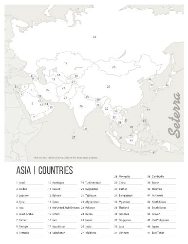 Key for printable Asia countries quiz (pdf) | Map quiz, Geography ...