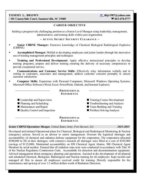 Tommy Brown Military Transition Resume