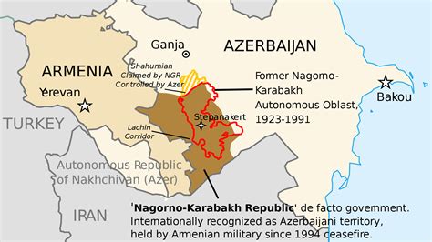 Map, Azerbaijan, Armenia