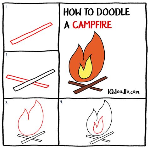 How to Doodle a Campfire - IQ Doodle School