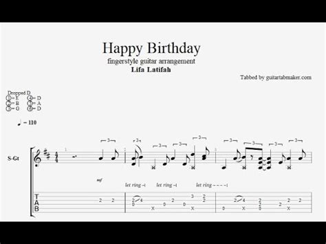 Happy Birthday fingerstyle TAB - intermediate fingerstyle guitar tabs (PDF + Guitar Pro) - YouTube