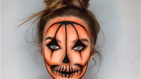 Creepy pumpkin makeup look| cara Downton - YouTube