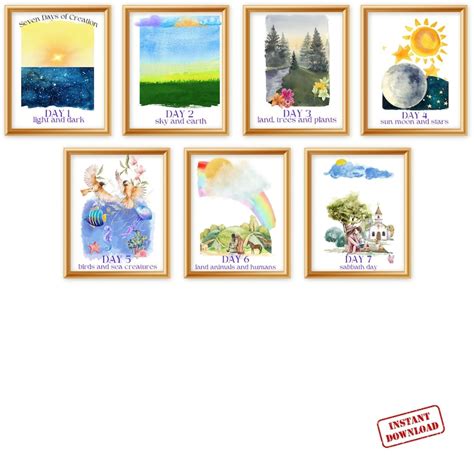 The 7 Days of Creation Posters Printables Days of Creation - Etsy