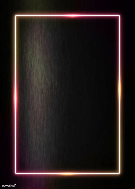 Rectangle neon frame on a black background vector | premium image by ...