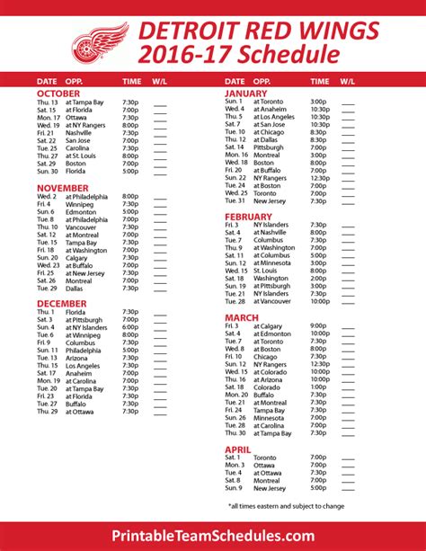 Printable Red Wings Schedule - prntbl.concejomunicipaldechinu.gov.co