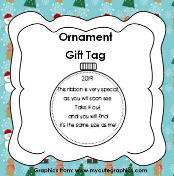 Ornament with Ribbon Gift Tag with Poem 2019 by Texas Teacher Besties