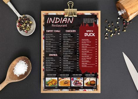 Indian Spice Menu Card Design Template - 99Effects