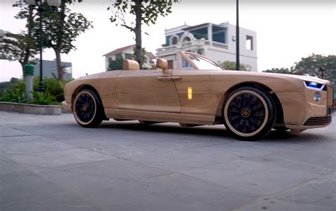 Father and Son Go for a Drive in Style in Gorgeous, Wooden Rolls-Royce ...