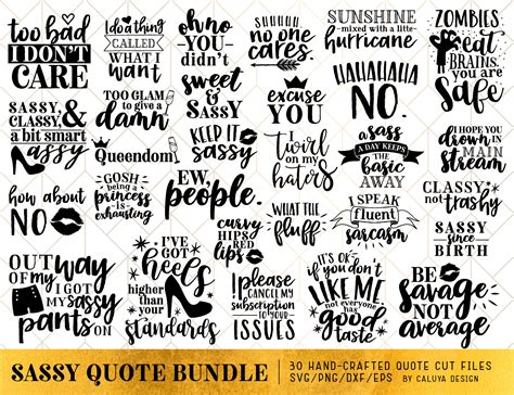 Free Sassy Glam Quote SVG, PNG, EPS & DXF by Caluya Design