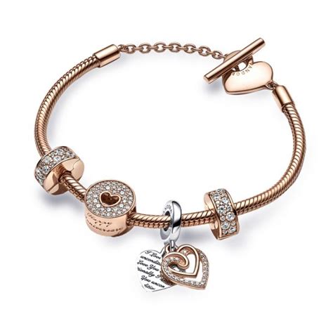 Pandora Happy Anniversary My Love Charm Bracelet Set | Rose Gold-Plated ...