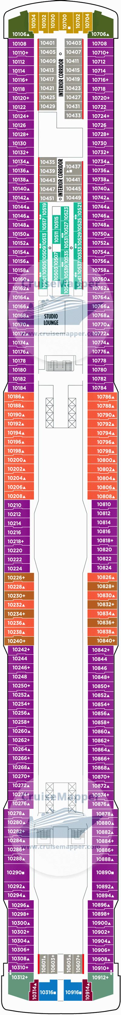 Norwegian Getaway deck 10 plan | CruiseMapper