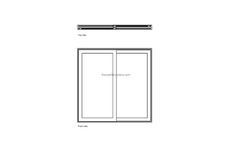 Aluminium Sliding Door - Free CAD Drawings