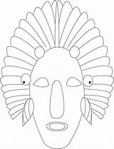Red Indian Printable coloring Page For Kids  Máscaras Africanas sketch template