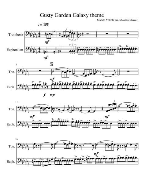 Gusty Garden Galaxy Sheet music for Trombone, Euphonium (Brass Duet ...