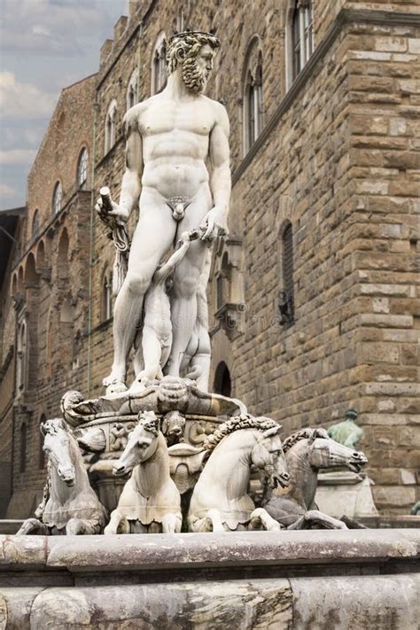 Piazza Della Signoria, Florence, Italy, Fountain Of Neptune Stock Image - Image of classic ...